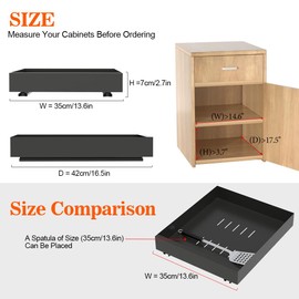 HIKITMATE Pull Out Cabinet Organizer, Carbon Steel Cabinet Drawers Slide Out, Pantry Storage Shelves With Nano Adhesive Strip For Kitchen, Bathroom and Living Room. 13.7" W X 16.5" D X 2.3" H Grey