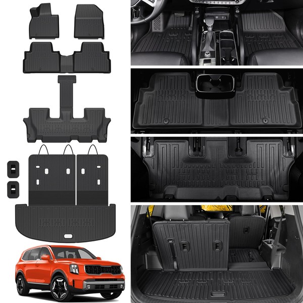 GALVAGNITE Floor Mats for Kia Telluride 2020-2024 2025 7-seat/8-seat Trunk