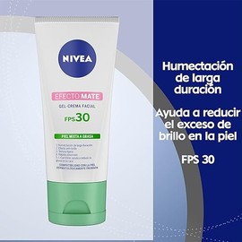 NIVEA Crema facial Hidratante Efecto Mate (50ml) Efecto anti brillo con humectación de larga duración FPS 30 para piel mixta y grasa