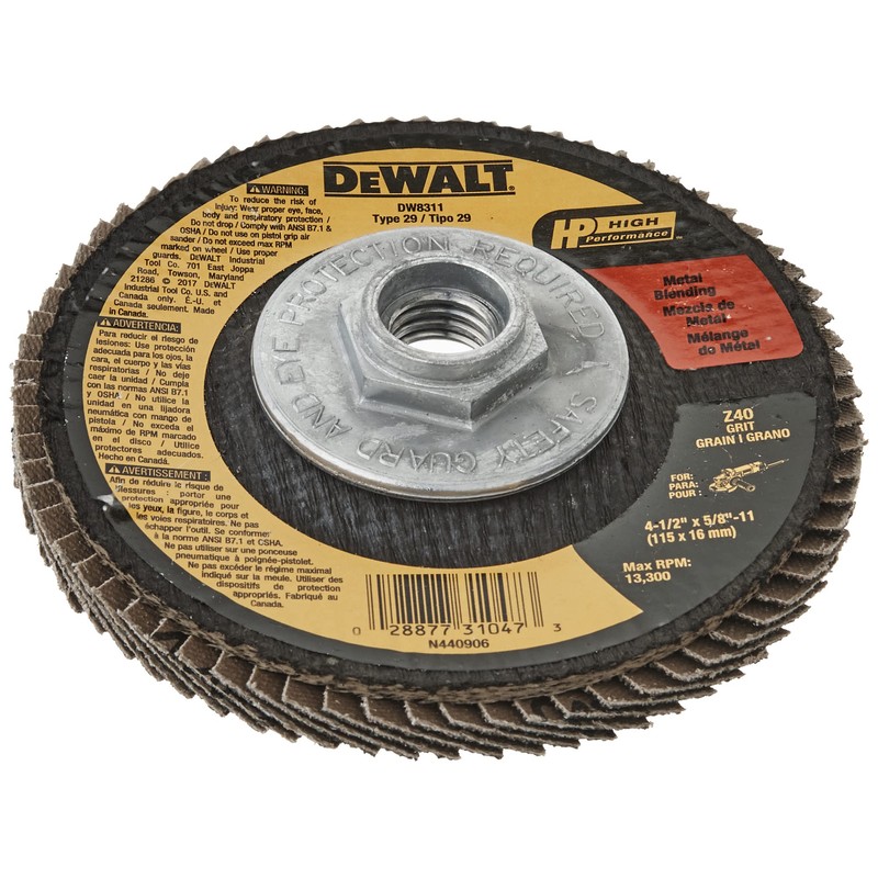 DEWALT DW8311 4-1/2-Inch by 5/8-Inch-11 36 Grit Zirconia Angle Grinder