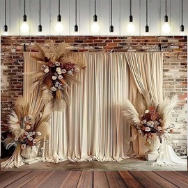 AlELCJY Bohemian Room Wall Photography Backdrop Bohemian Pampas Grass Art Decoration Backdrops Boho Floral Wedding Backdrop Bridal Shower Anniversary Adult Children Birthday Decor Backdrop (9x6feet)