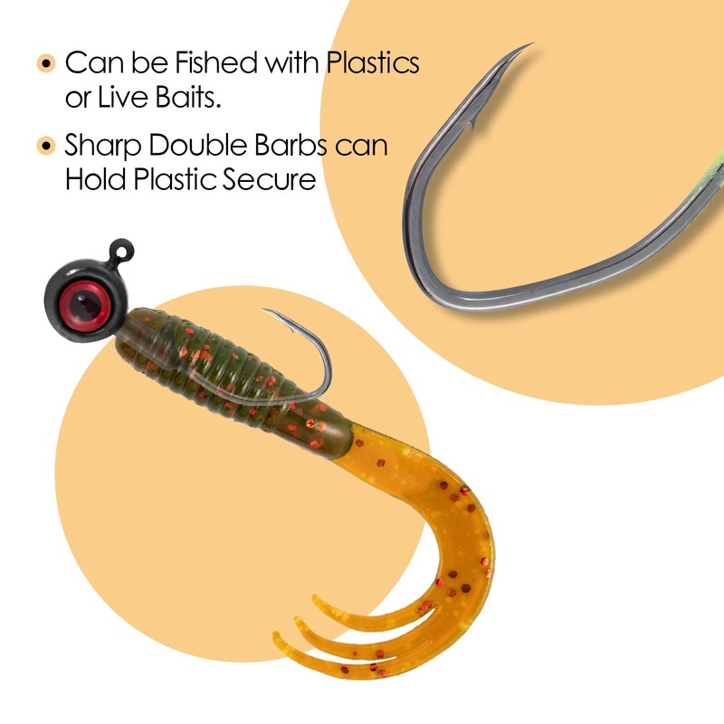 Dr.Fish 30 Pack Crappie Jig 3D Eyes Fishing Jig Head