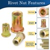Vifmy 160pcs M5 Rivet Nut Set Metric Zinc Plated Carbon