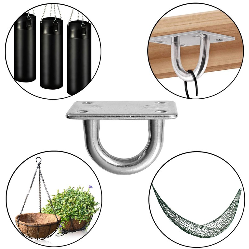 Heavy Duty Pad Eye Plate Staple Ring Hook Loop U-Shaped