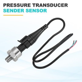 sourcing map Pressure Transducer Sender Sensor with Connector, 1/8" NPT 150 PSI Stainless Steel Pressure Transmitter for Oil Fuel Water Air