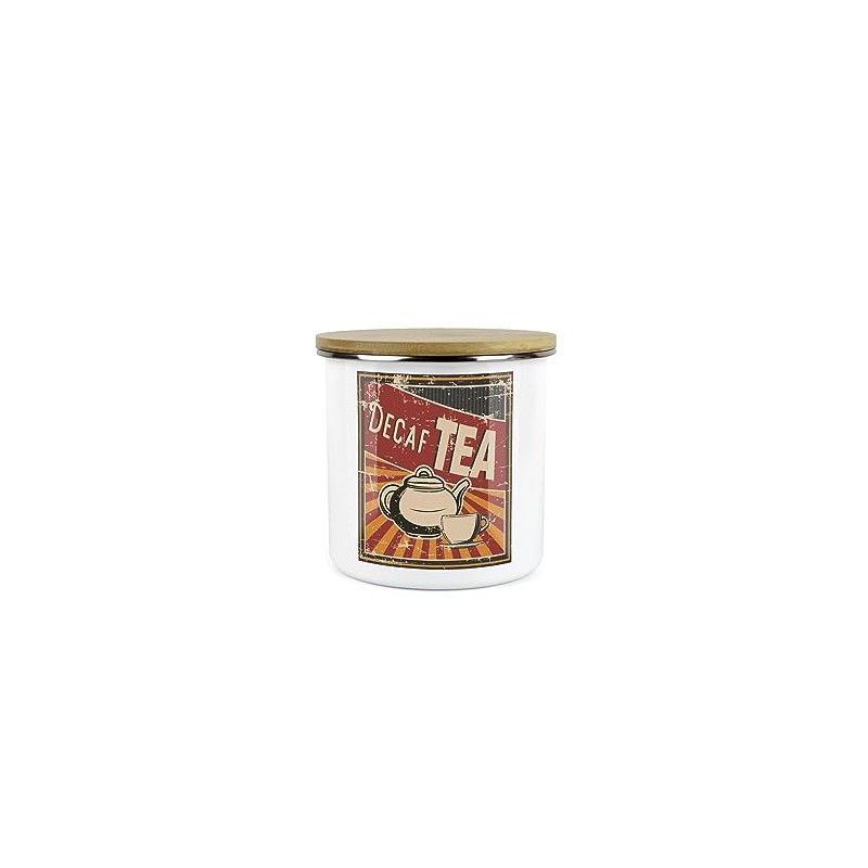 Purely Home Retro 1950s Style Decaf Tea Canister - White