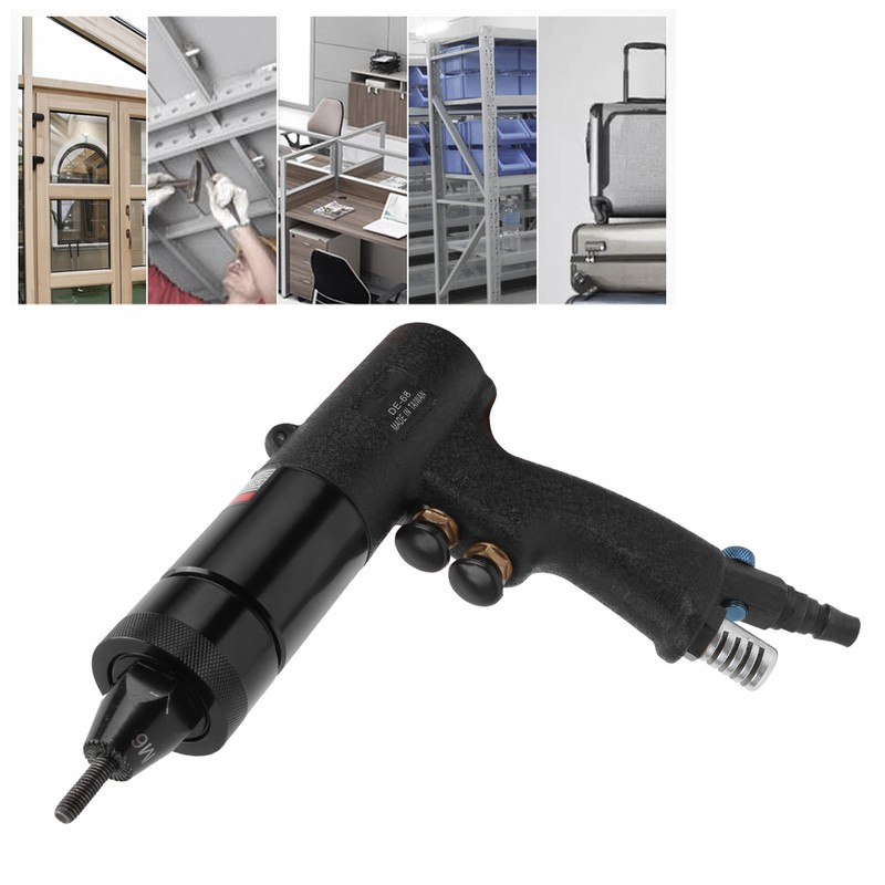 M6/M8 Riveter Gun Aluminum Pneumatic Rivet Nut Kit Self‑Locking Joint