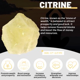 Orientrea Raw Citrine Rough Crystal with Clear Quartz, Natural Citrine Crystal and Healing Stones for Tumbling, Decoration, Polishing, Wire Wrapping, Wicca & Reiki 2PCS