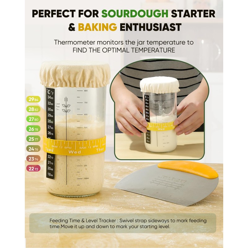 Sourdough Bread Baking Supplies 34 OZ Sourdough starter kit with