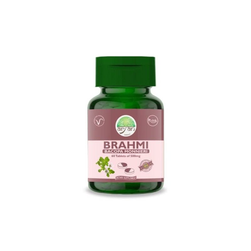 Aryan Herbals Brahmi (Bacopa Monnieri) 60 Tablets of 500 MG
