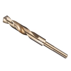 METALLIXITY Drill Bit (15.5mm), 10mm Reduced Shank 3-Flat M2 High Speed Steel Bits 135° Point Angle for Drilling Metal and Steel DIY Projects Gold