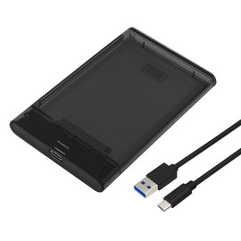 Hard Drive Enclosure 2.5 Inch USB C 3.1 Gen 2 with 6 Gbps Uasp, Enclosure for SSD Hard Drive, Ssd Sata USB C Adapter Housing for 2.5 Inch SSD HDD Tool-free, Ssd Enclosure Plug & Play