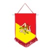 Sicily Italy Car/Wall Pennant With Red Border Great Souvenir