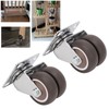 2pcs Caster Wheels Silent 360° Rotation Brake Free TPR Soft