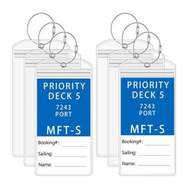 Cruise Luggage Tag Holder,Clear Waterproof Cruise Luggage Tags for Royal Caribbean and Celebrity Ships, Cruise Essential Travel Accessories (6 Pack)
