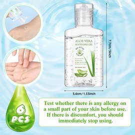 Dansib 6 Pcs Mini 1oz Soothing Moisture Gel Travel Size Moisturizing Face Skin Gel Bulk After Sun Lotion Wedding Beach Summer Party Supplies(Regular)