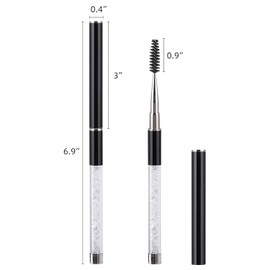 3 Pcs Spoolies Mascara Wands Eyelash Brushes Eye Brow Brush Applicator with Cap for Travel Black, Pink and White
