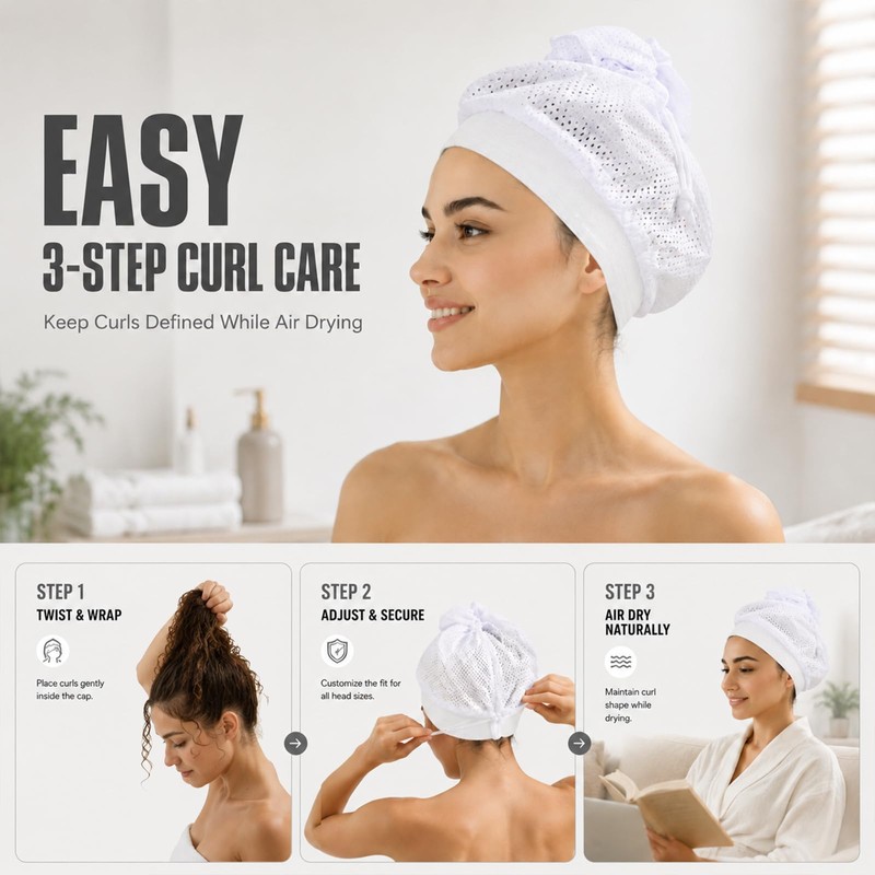 Net Plopping Bonnet Cap, Breathable Mesh Hair Bonnet