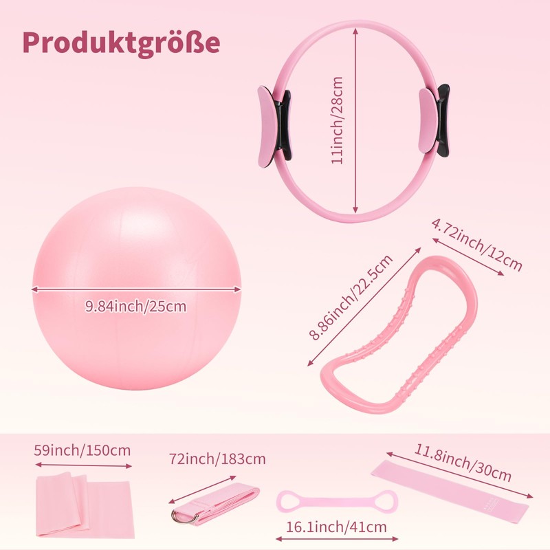 BSJ BESTGYM Pilates Ring Set for Women, Pilates Equipment with