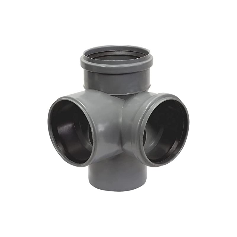 HT Pipe Double Branch DN 110 with 90° Bend Double