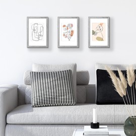 upsimples 8x12 Picture Frame, Display Pictures 6x8 with Mat or 8x12 Without Mat, Wall Hanging Photo Frame, Gray, 1 Pack