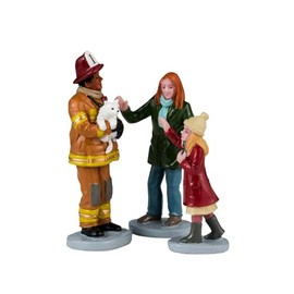 Lemax Fireman to The Rescue, Set of 3#42325