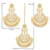 Aheli Indian Wedding Kundan Pearl Maang Tikka con pendiente Set