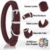 OOPSDOGGY Rolled Leather Dog Collar Soft Roll Collars for Small