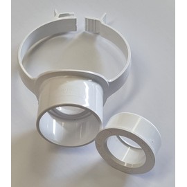 Floplast Soil Pipe White Strap Boss with 40mm - 1.5" Solvent Boss Adapter