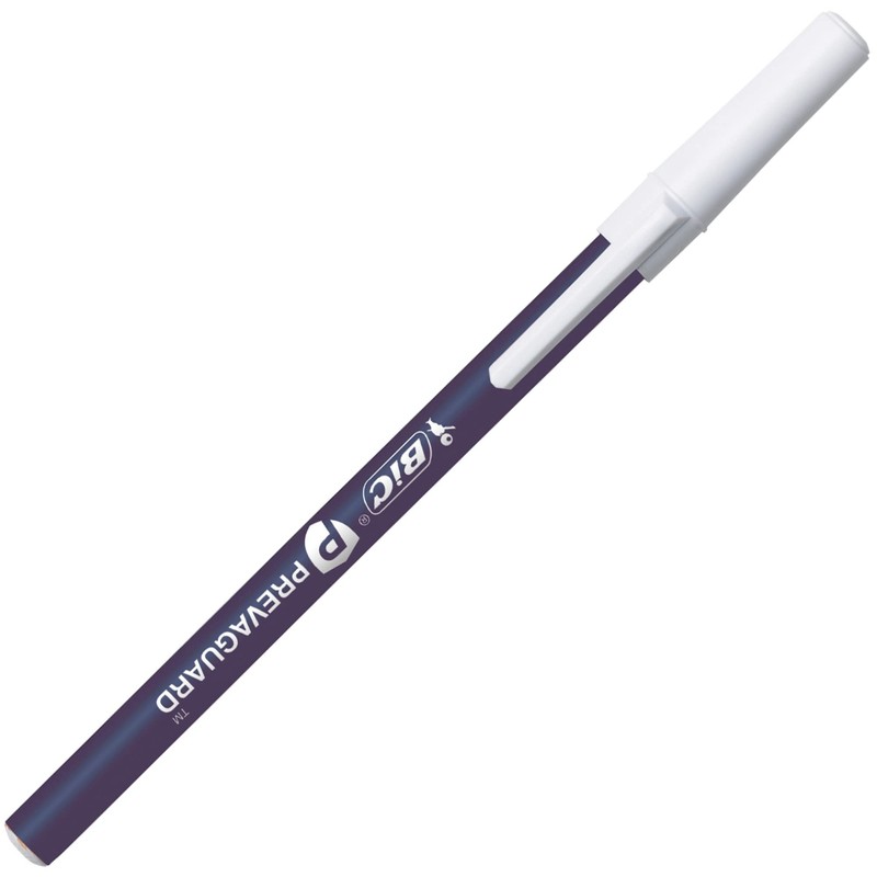 BIC PrevaGuard Round Stic Ballpoint Pen, Blue, 1.0 mm Medium