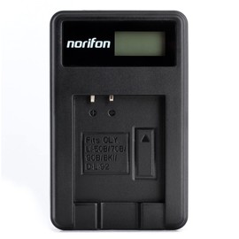Norifon LI-50B LCD USB Charger for Olympus D-750, SH-21, SP-800UZ, SP-810UZ, SP-815UZ, Stylus 1010, 1030SW, SZ-12, SZ-14, Tough TG-2, VR-340, VR-350, XZ-1 Camera and More