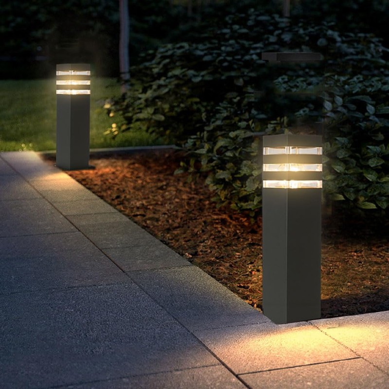 SLAWA 15In Pathway Lights Black E26 Outdoor Landscape Path Lighting