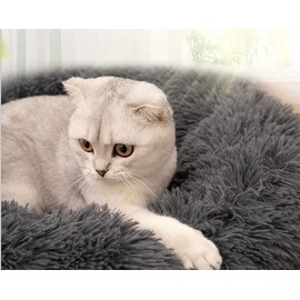 Fhodigogo Dog Bed, Round Dog Cushion, Cat Bed, Cat Cushion, Dog Bed, Small Dogs, Doughnut Dog Bed, Small Dogs, Cat Blanket, Dog Deck (60 cm) for Cats