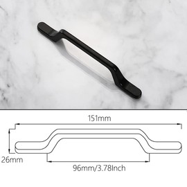 Fanruier Cabinet Handles Black Matt Suitable for Cupboard Drawer Shoe Rack Wardrobe Handles (10, 96mm)