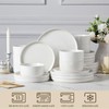 MALACASA 24 Pieces Porcelain Dinnerware Set, Modern White Dish Set