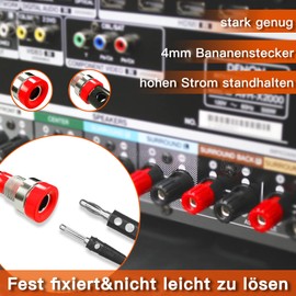 Lewttyer Banana Jack 4 mm Mixed Colour Panel Socket Banana Plug Speaker Plug Banana Banana Coupling Post Connector Panel Mounting Black x 6, Red x 6