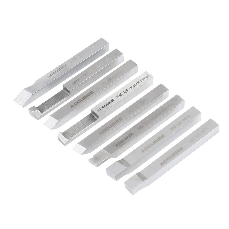 Accusize Industrial Tools 1/4'' 8 Pc H.S.S. Tool Bit Set,