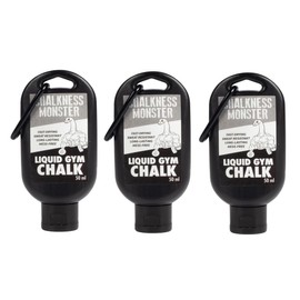 Chalkness Monster Liquid Gym Chalk - Mess-Free - 3 Pack Premium Sweat Resistant, Long Lasting Grip - Quick Dry Improved Hand Grip for Gymnastics, Rock Climbing, Power Lifting and More 50 mL Bottles