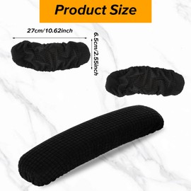 Sorcristy 2PCS Office Chair Arm Covers Polyester Removable Machine Washable Chair Arm Pad Cover Stretchable Elastic Arm Rest Covers for Universal Office and Gaming Chairs(Black)