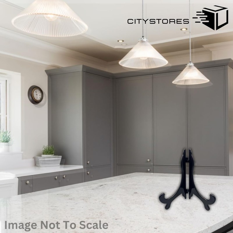 citystores® Medium Black Plate Stand for Display Durable Plate Holder