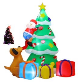 OranEden LED Lights Christmas Tree Inflatables Indoor Party Toys Decorations Toy Christmas Treescolor: Green, size: 18.00 * 18.00 * 35.00 cm