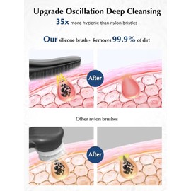 Facial Cleansing Brush Silicone Face Scrubber: COSLUS Waterproof Rechargeable Face Wash Brush, 4 Cleansing Modes, Electric Face Exfoliator for Men Women Cleaning, Exfoliating, Massaging