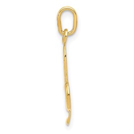 Solid 14k Yellow Gold Music Note Pendant Charm - 21mm x 5mm