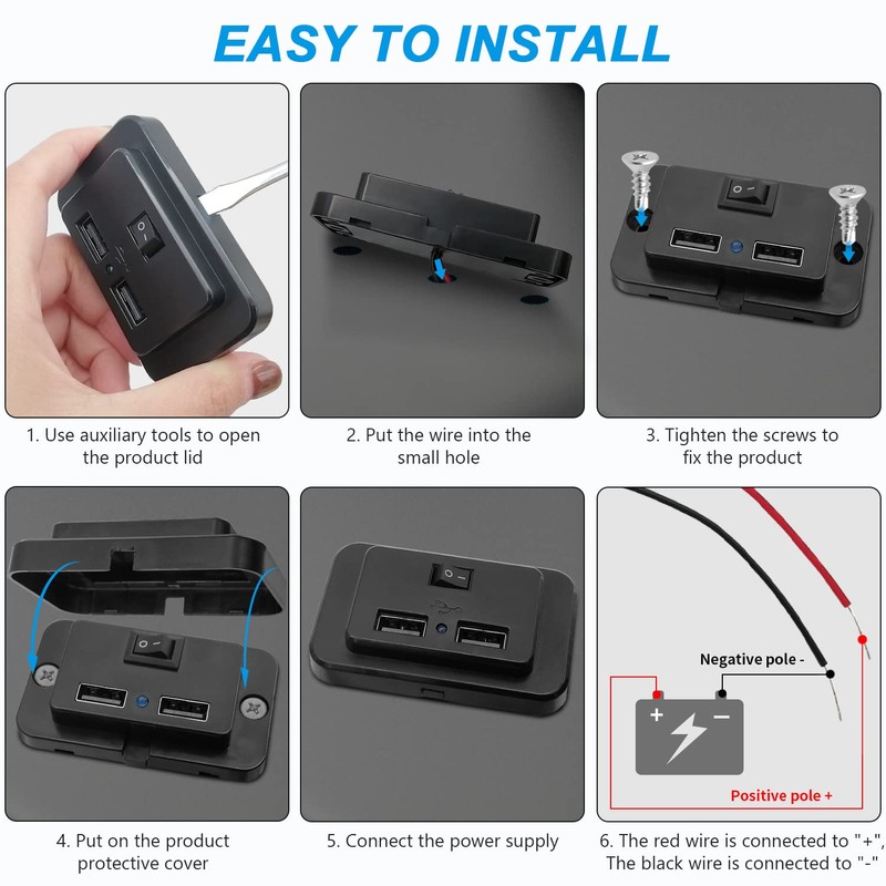 4.8 A Dual USB Car Charger Socket with Switch and