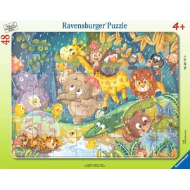 Ravensburger Children's Puzzle 05177 "Es regnet!" Frame Puzzle for Children from 4 Years, with 48 Pieces