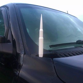 VMS RACING Anti-Theft Gloss White Billet Fat Bullet Stubby 9" Antenna For 90-19 Ford Trucks