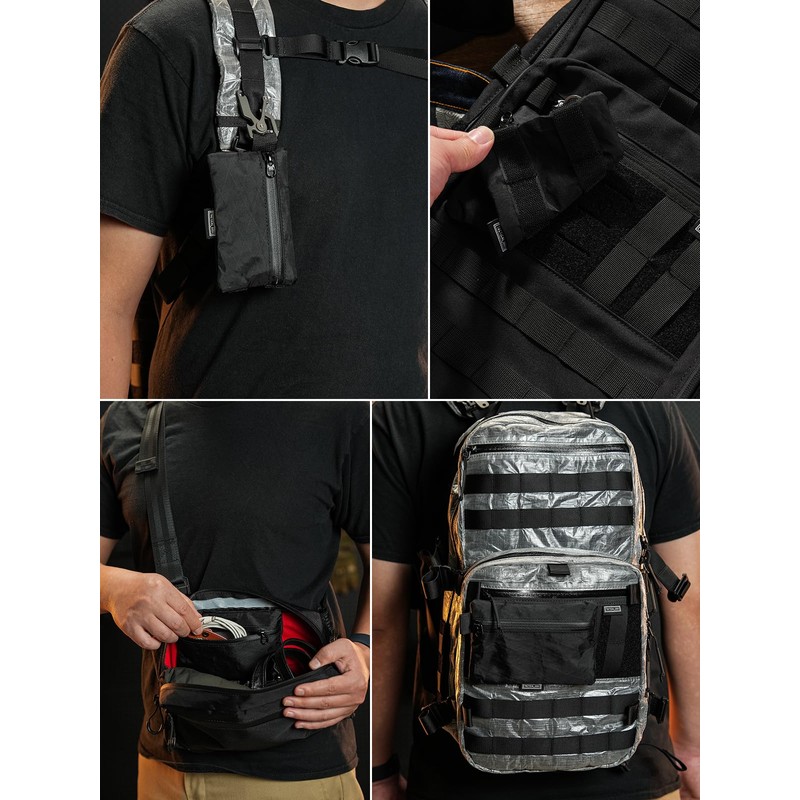 TACTICAL_GEEK Storage A5 EDC Storage Bag Set, Multi-Purpose Hooks and