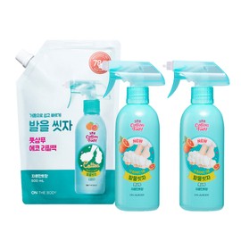 On the Body Cotton Foot Wash Your Feet Foot Shampoo Grapefruit 385ml 2p + Refill 500ml, 1 Set / 온더바디 코튼풋 발을 씻자 풋샴푸 자몽 385ml 2p + 리필 500ml, 1세트