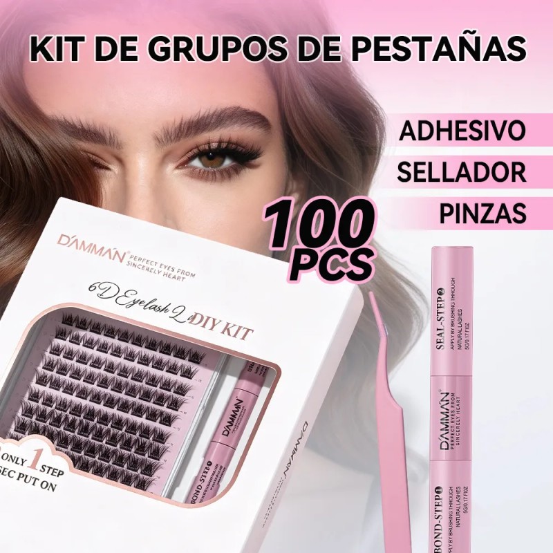 Kit De Extensiones De Pestañas 6d Diy Natural Mixtas 8-16mm