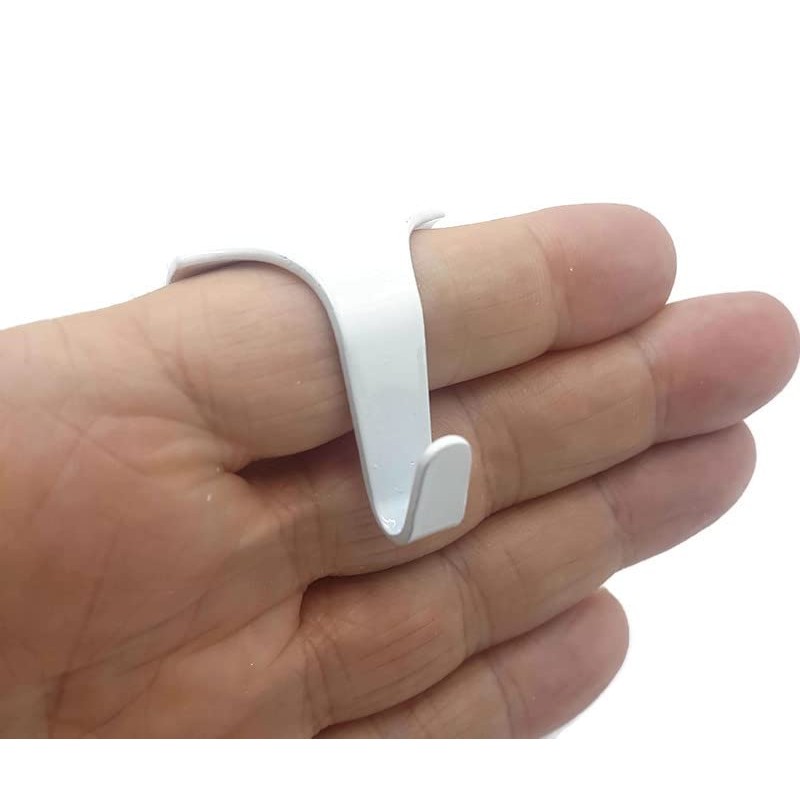 4 x White Picture Rail Moulding Hooks Contemporary Heavy Duty